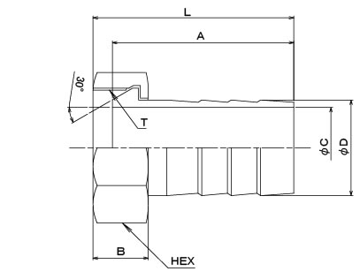 F5 nipple（SS・SUS） Structural drawing