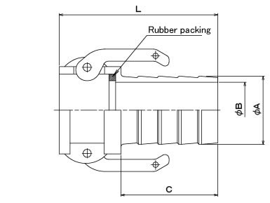 Kamlok 633-CT（Alloy of aluminum・SUS） Structural drawing