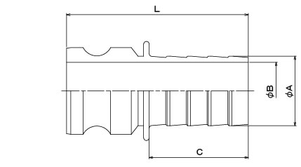 Kamlok 633-ET (Alloy of aluminum, SUS) Structural drawing